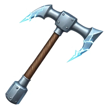 medieval hammer with lightning infused sticker