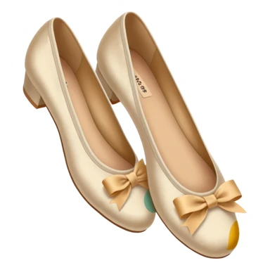 Beige realistic vintage silk bow ballerina shoes sticker
