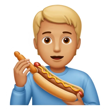guy eating hotdog sticker