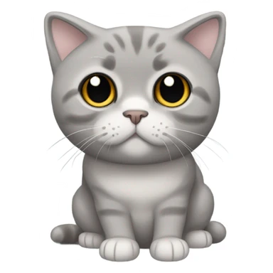 All grey Scottish fold cat sticker