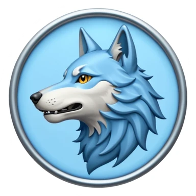 howling wolf crest in light blue sticker