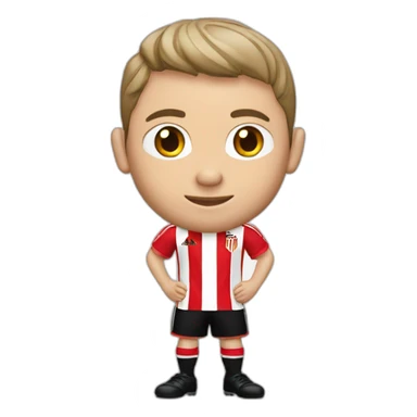 jugador blanco de futbol con camiseta del Athletic de bilbao sticker