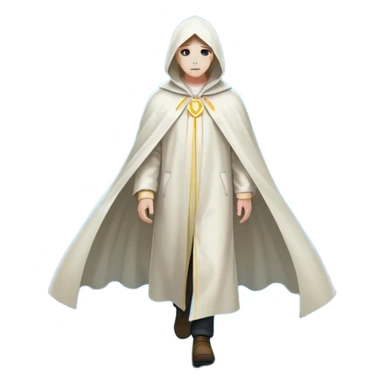 Smoky neon-lit city at night, empty streets glowing — among the haze, one figure in white wanders alone sticker