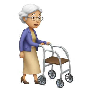 A grandma with a walker sticker