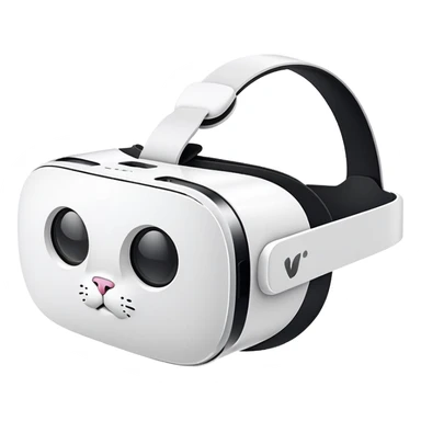 Apple Vision Pro 9 VR headset with cat logo on it  sticker