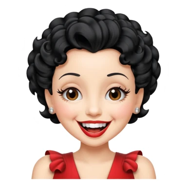 Betty Boop with her iconic look and hair laughing sticker