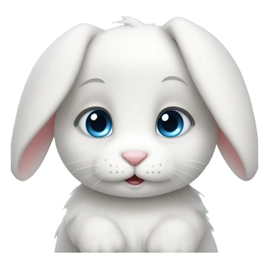 Cute bunny with a blue eyes  sticker