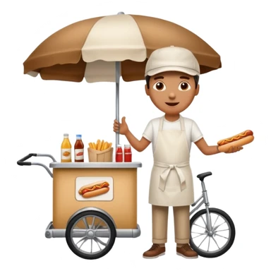 hotdog seller in New York with cart sticker
