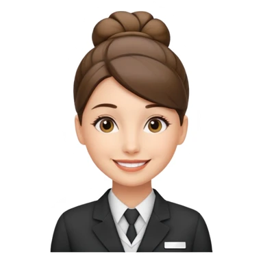 receptionist face with singe bun sticker