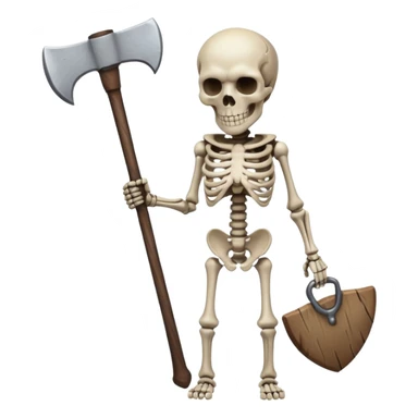  skeleton with axe  sticker