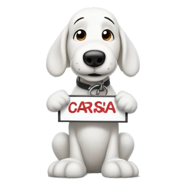 snoopy with a sign that say carisia sticker