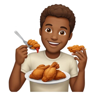 Black man eating chicken  sticker