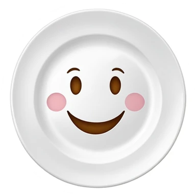 clean empty plate with a happy face, no leftover food, clear and friendly sticker