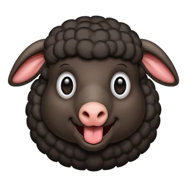 Oveja negra sacando la lengua en actitud de risas sticker