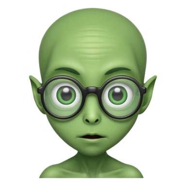 alien with specs sticker
