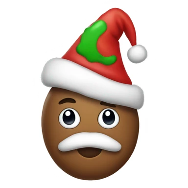 Poop wearing a santa hat  sticker