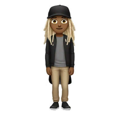 lightskin with blonde dreads and black running hat sticker