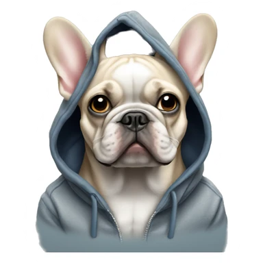 French bulldog wearing hoodie sticker