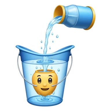 a bucket being poured out sticker