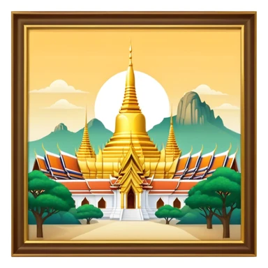 Grand Palace Bangkok Landmark Emoji – Featuring golden spires, Thai architecture, and the Emerald Buddha Temple. sticker