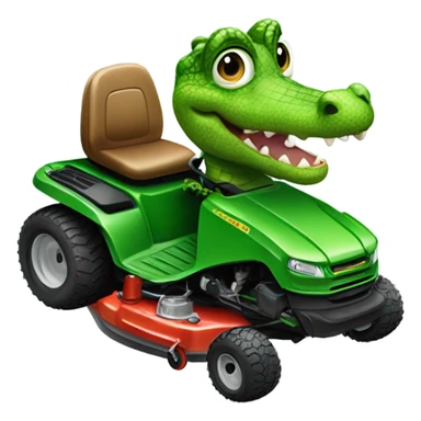 Alligator riding a lawnmower sticker