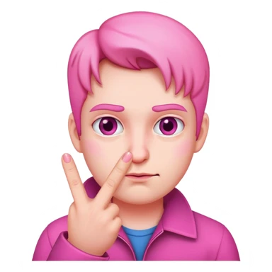 devious face with pink middle finger  sticker