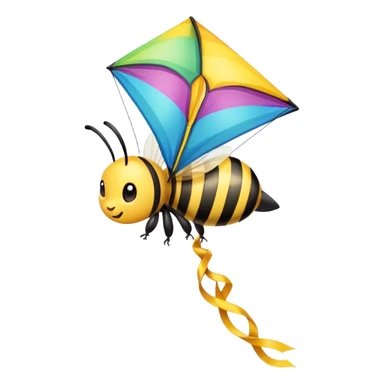 cute bee flying a kite  sticker