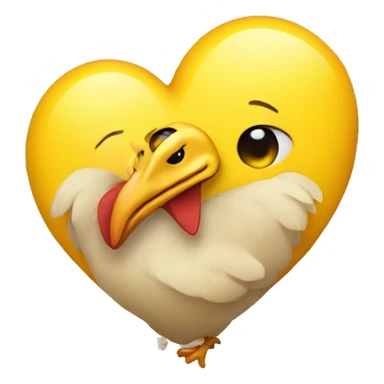 Yellow heart with chicken legs sticker