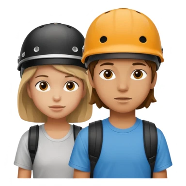 skateboarder girl boy mugshot with helmet sticker