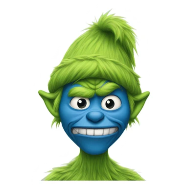 Blue grinch with knee injury  sticker