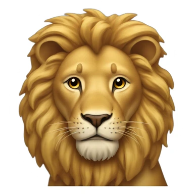 Chient sur un lion sticker