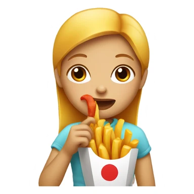 girl eating french fry sticker