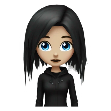 Goth girl blue eyes black boots black clothes  sticker