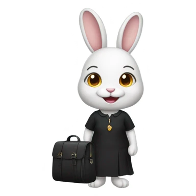 Happy Rabbit , black women dress , going to work , laptop bag  sticker