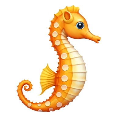 olorful cartoon-style seahorse. 🪸

It’s primarily orange with yellow and white spots along its body. The seahorse has a large blue eye, a curled tail, and a pinkish fin on its back. Its design is cute and stylized—similar to what you’d find in children’s illustrations, stickers, or emoji-like art sticker