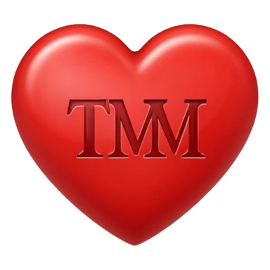 t & m initials inside a heart sticker
