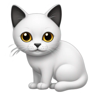 gato blanco con cara negra sticker
