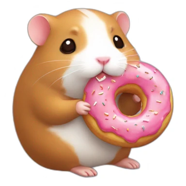 small hamster eat choco donut sticker