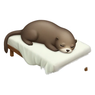 Sleepy Otter with pijama tucked in bed sticker