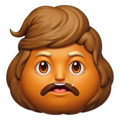 the poop emogi, a pile of poop in trumps image   none of those are what i want  i want the poop emogi with trumps face renbdered in poop, with an orange cast, and his wig on top nope sticker
