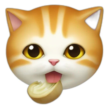 Un chat qui mange un champignon  sticker