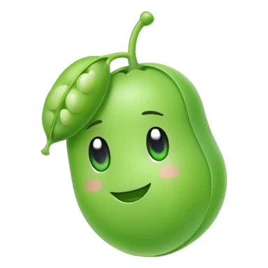 cute green pea with a single airpod in one ear sticker