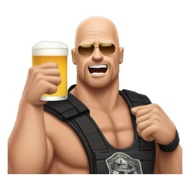 stone cold steve austin drinking beer sticker