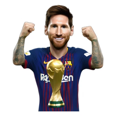 Messi with the Copa Libertadores sticker