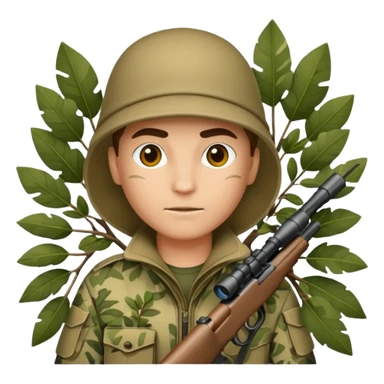 sniper in a big bush sticker