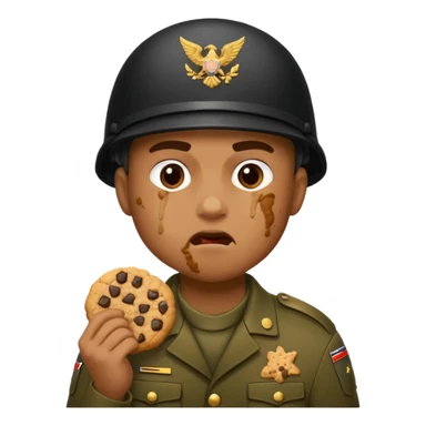 Militar mordiendo galleta sticker