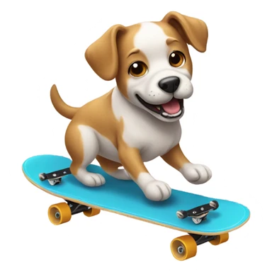 dog riding skateboard sticker