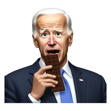 biden eating chocolate sticker