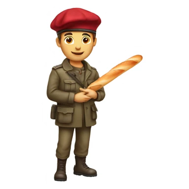 Frenchman in beret with baguette sticker