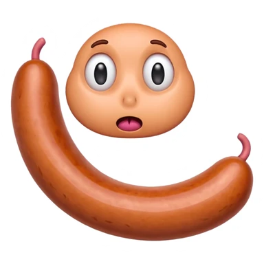 Sausage with scared face sticker